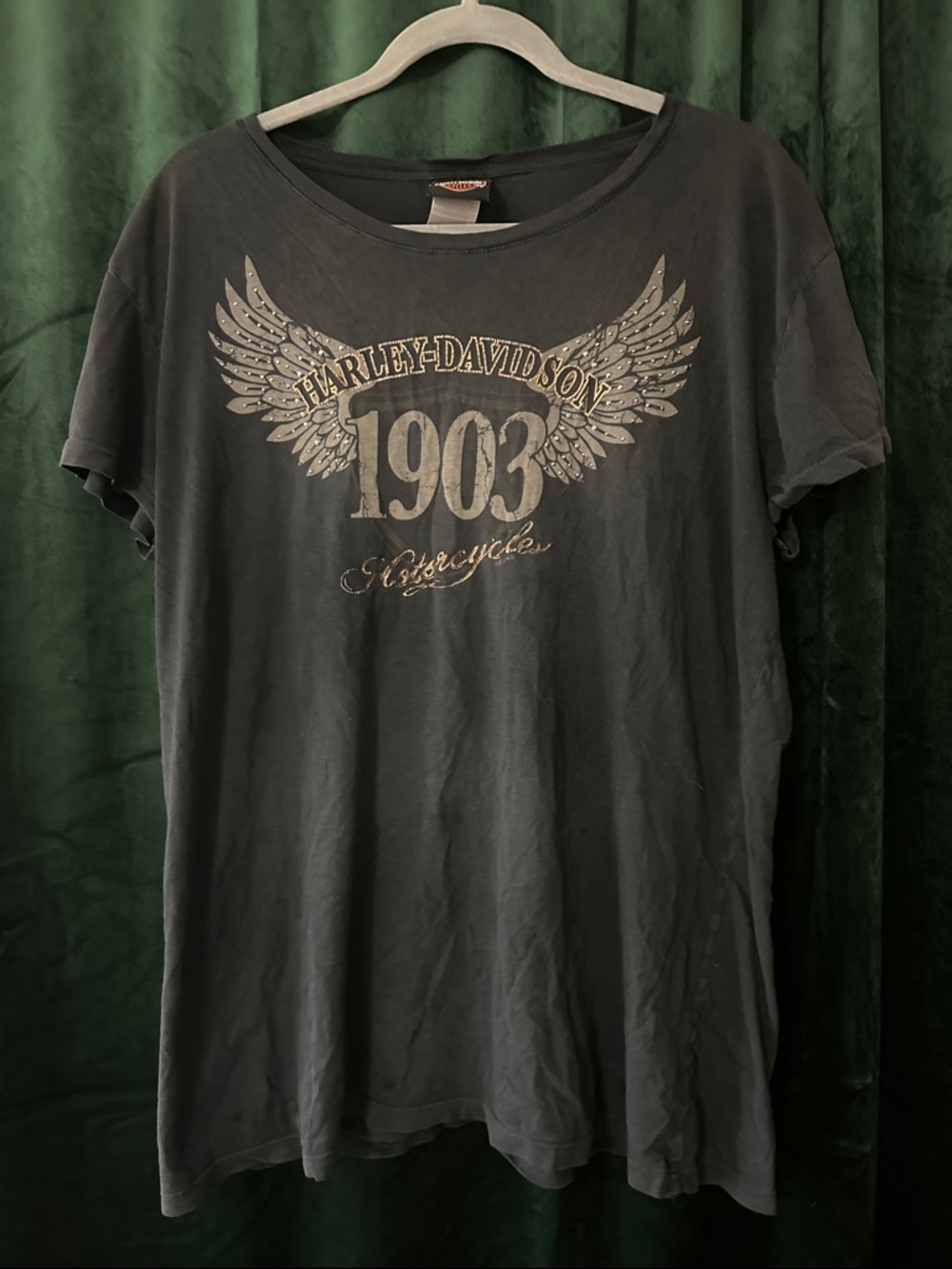 Harley-Davidson Black Graphic Tee with Winged 1903 Print